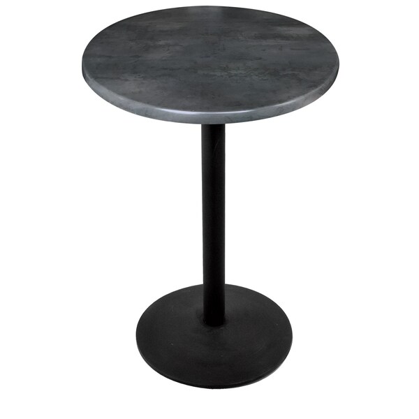 42" Tall In/Outdoor All-Season Table, 30" dia. Black Steel Top